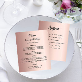 Menu programma roos gouden verjaardagsfeestje