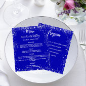 Menu programma royal blauw wit glitter