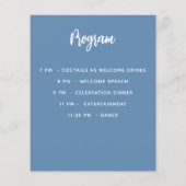 Menu programma stoffig blauw verjaardagsfeestje (Achterkant)