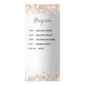 Menu programma zilver roze gouden bruiloft (Achterkant)