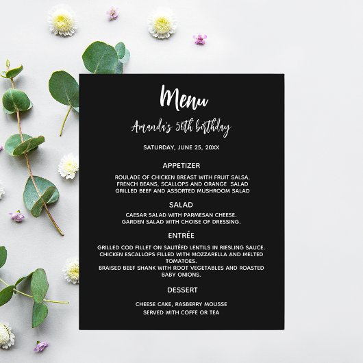 Menu programma zwart wit