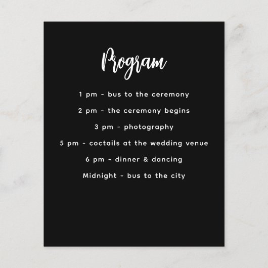 Menu programma zwart wit budget (Achterkant)