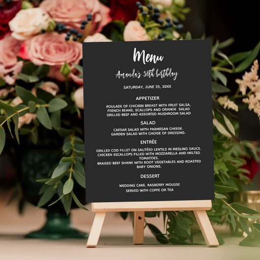 Menu programma zwart wit budget