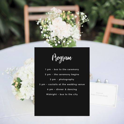 Menu programma zwart wit budget