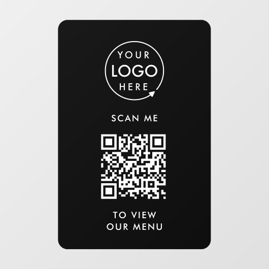 Menu QR-code | Contactloze Logo Raamsticker (Vel)