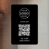 Menu QR-code | Contactloze Logo Raamsticker