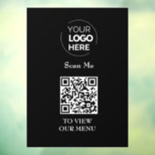 Menu QR-code | Contactloze Logo Raamsticker (Vel 3)