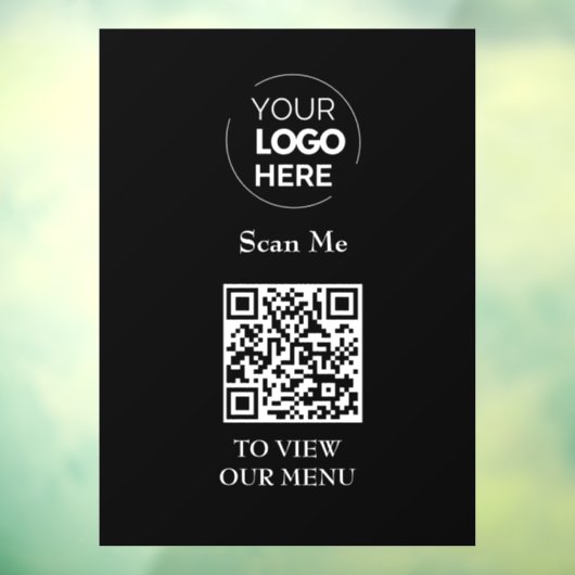 Menu QR-code | Contactloze Logo Raamsticker (Vel 3)