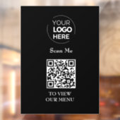 Menu QR-code | Contactloze Logo Raamsticker (Vel 2)