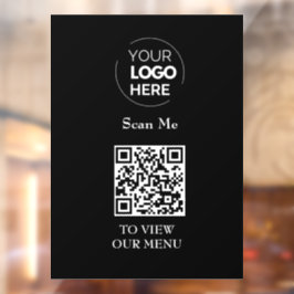 Menu QR-code | Contactloze Logo Raamsticker