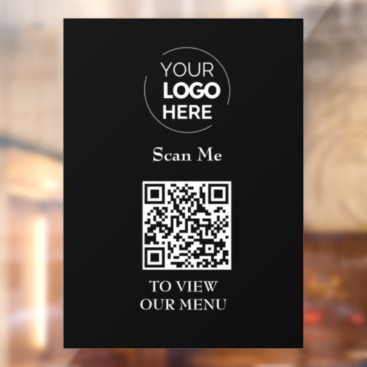 Menu QR-code | Contactloze Logo Raamsticker (Vel 2)