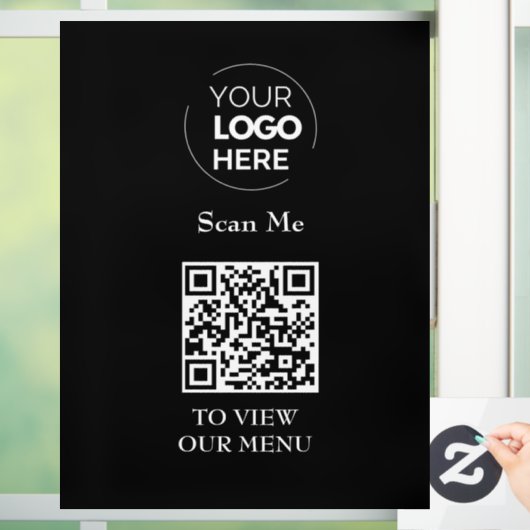 Menu QR-code | Contactloze Logo Raamsticker (Huis)