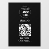 Menu QR-code | Contactloze Logo Raamsticker (Vel)