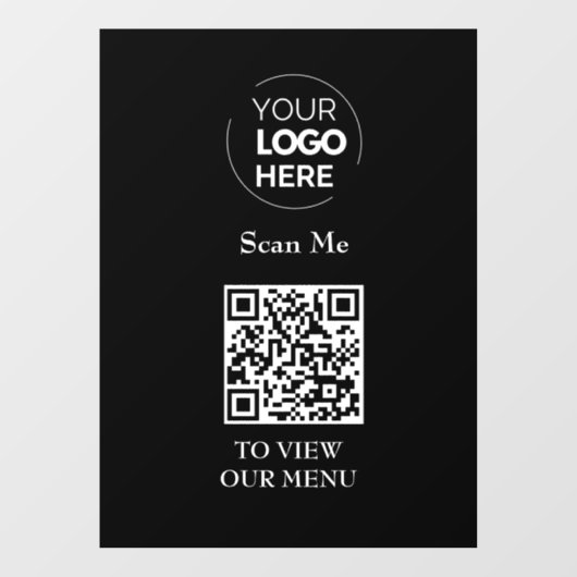 Menu QR-code | Contactloze Logo Raamsticker (Vel)