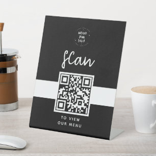 Menu QR-code Contactloze Logo Reclamebord Met Voetstuk