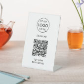 Menu QR-code | Contactloze moderne Logo Reclamebord Met Voetstuk (Insitu)