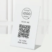 Menu QR-code | Contactloze moderne Logo Reclamebord Met Voetstuk