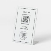 Menu QR-code | Contactloze moderne pedestal Si Reclamebord Met Voetstuk (Voorkant)