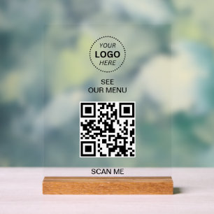 Menu QR-code   Creëer uw eigen contactloze moderne Acryl Bord