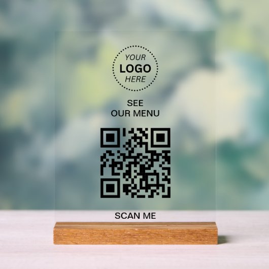 Menu QR-code | Creëer uw eigen contactloze moderne Acryl Bord (Neutraal)