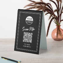 Menu QR-code | Klassiek contactloos voetstuk