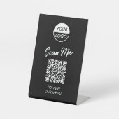 Menu QR-code | Klassiek contactloos voetstuk Reclamebord Met Voetstuk (Voorkant)