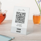 Menu QR-code | Logo Contactloos eenvoudig Reclamebord Met Voetstuk (Insitu)