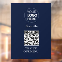 Menu QR-code | Logo Navy Blue Contactloos Modern
