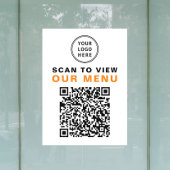 Menu QR-code restaurant café logo Raamsticker