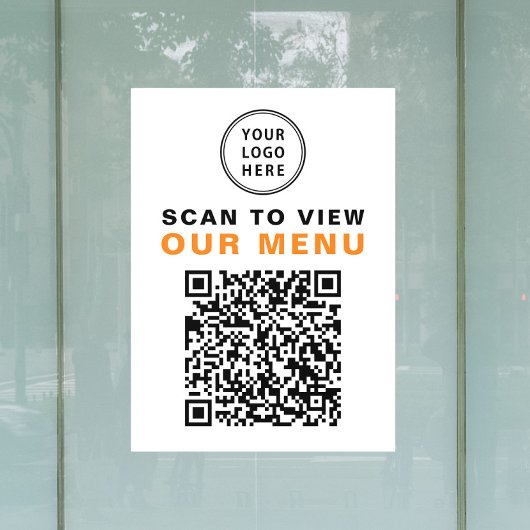 Menu QR-code restaurant café logo Raamsticker