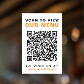 Menu QR-code Restaurant Café Raamsticker