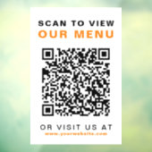 Menu QR Code Restaurant Cafe Raamsticker (Vel 3)