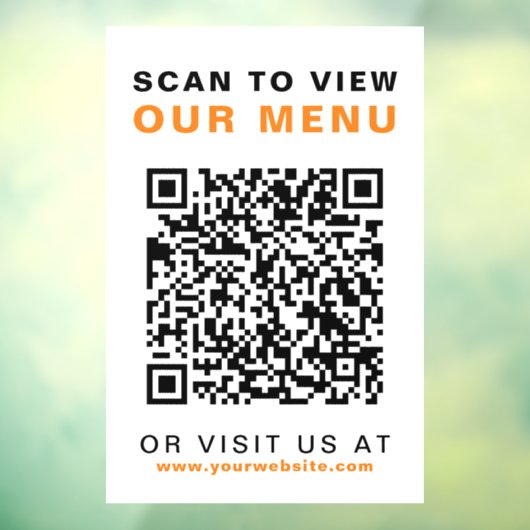 Menu QR Code Restaurant Cafe Raamsticker (Vel 3)