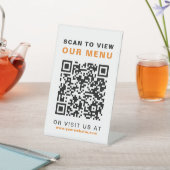 Menu QR Code Restaurant Cafe Reclamebord Met Voetstuk (Insitu)