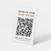 Menu QR Code Restaurant Cafe Reclamebord Met Voetstuk (Voorkant)