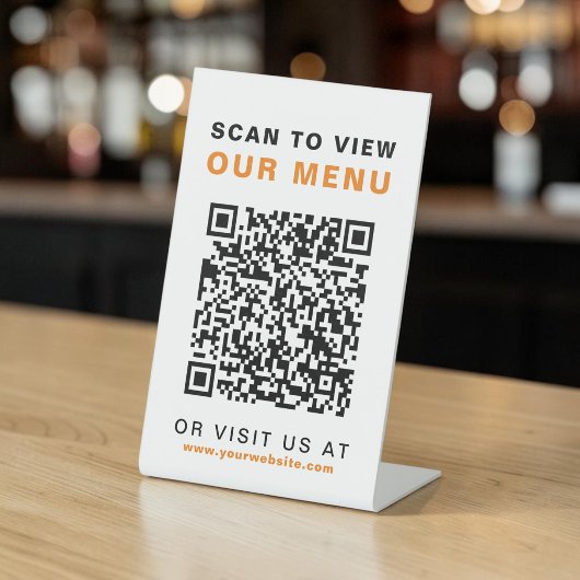 Menu QR-code Restaurant Café Reclamebord Met Voetstuk