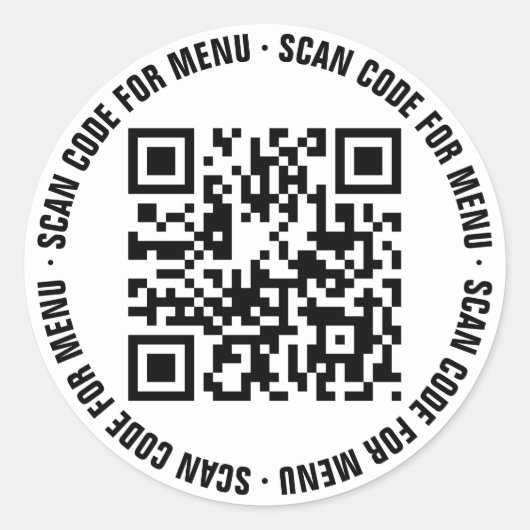 Menu QR Code Restaurants Stickers (Voorkant)