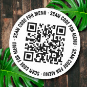 Menu QR Code Restaurants Stickers