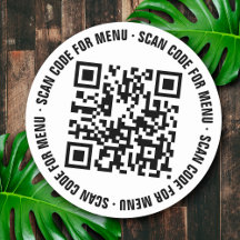Menu QR Code Restaurants Stickers