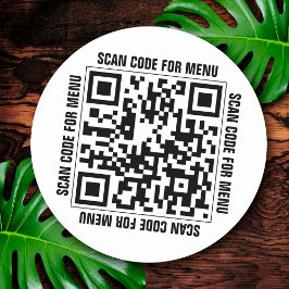 Menu QR Code Restaurants Stickers