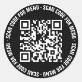 Menu QR Code Restaurants Stickers (Voorkant)