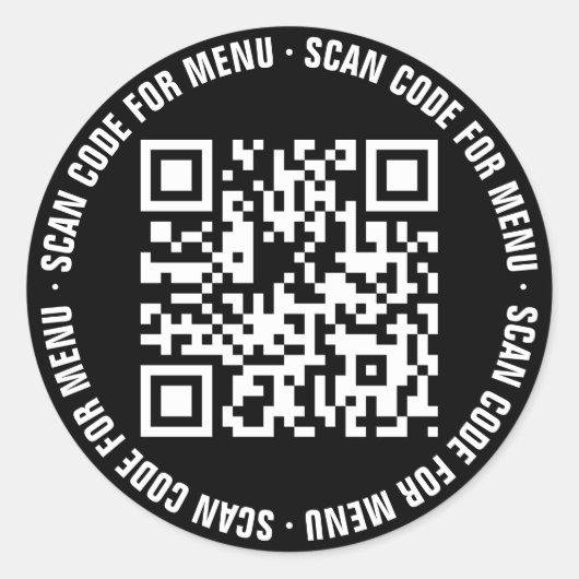 Menu QR Code Restaurants Stickers (Voorkant)