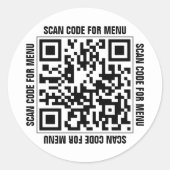 Menu QR Code Restaurants Stickers (Voorkant)