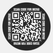 Menu QR Code Restaurants Stickers (Voorkant)
