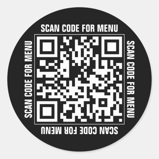 Menu QR Code Restaurants Stickers (Voorkant)
