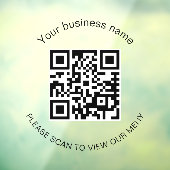 Menu qr code scan restaurant café raamsticker (Vel 3)