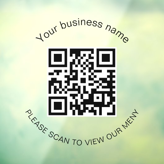Menu qr code scan restaurant café raamsticker (Vel 3)