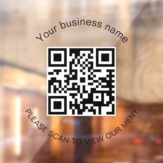 Menu qr code scan restaurant café raamsticker (Vel 2)