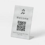 menu QR-code Silver restaurant diner Reclamebord Met Voetstuk (Voorkant)