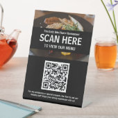 Menu QR-code voor Café of Restaurant Tafelblad Sig Reclamebord Met Voetstuk (Insitu)